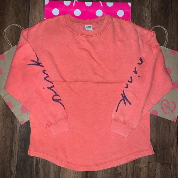 NWT VS PINK Size SMALL Varsity Campus Crew Sweatshirt. - Picture 2 of 7